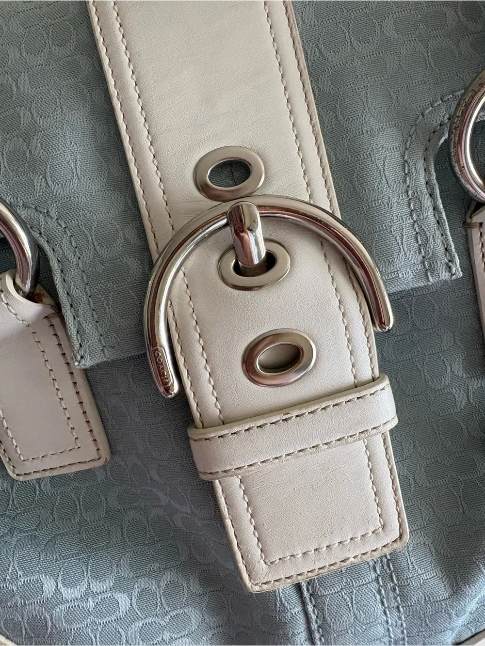 Coach Light Blue - Soho Signature Flap Satchel